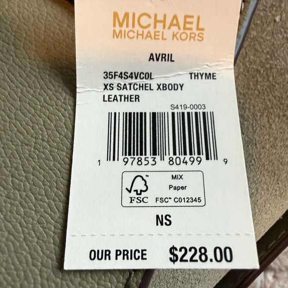 🔴New with tags! Michael Kors Avril Extra-Small Leather Satchel New! - Picture 6 of 8